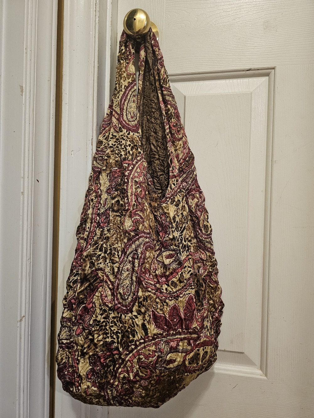 Y2k Popcorn Bubble Bag Purse Reversible Leopard Pink Expandable Magic Scarf Co.